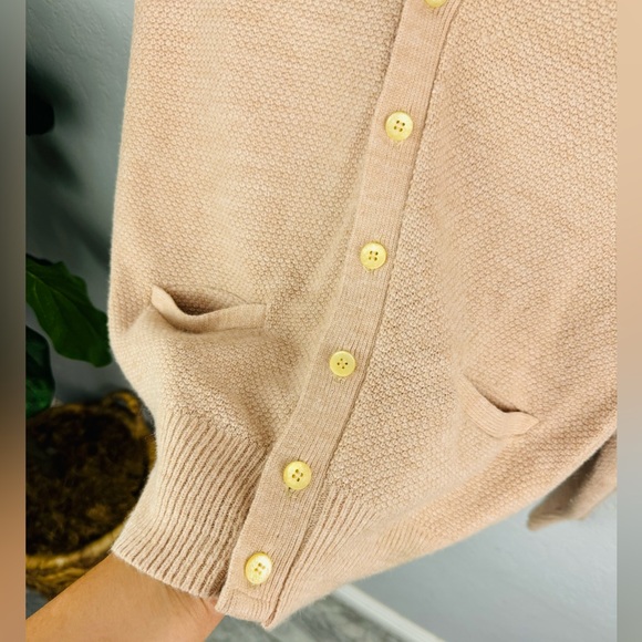 Vintage Christian Dior Brown Cream Knitted Button Down Cardigan - Picture 4 of 9